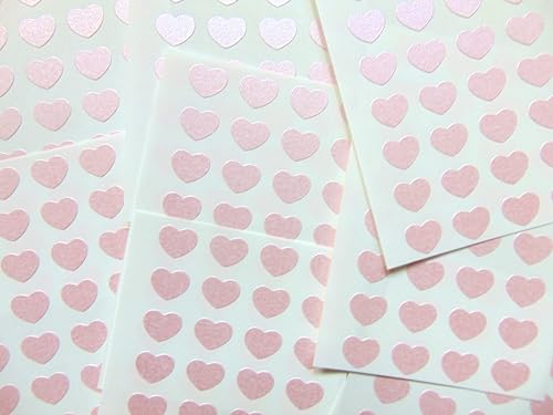 Klein 10x8mm (0.4" X0.8 ") Herzform Farbcode Sticker - Packungen mit 256 Klein Bunt Herzen Klebeetiketten Zum Basteln, Kartenherstellung & Deko - 32 Farben Verfügbar - Hellrosa von Minilabel