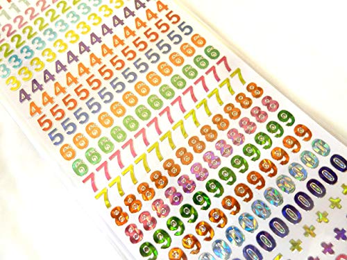 Klein Farbig Klebend Selbstklebend Zahlen 0-9, Etiketten Aufkleber Zum Basteln von Minilabel
