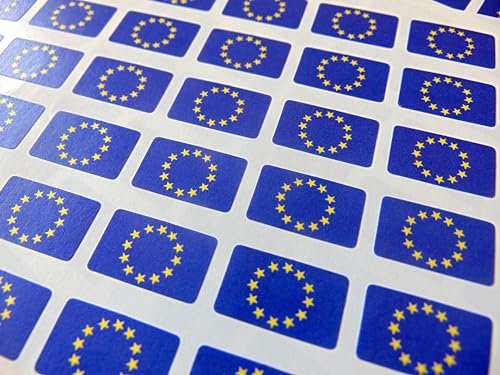 Kleine Mini-Aufkleber, 20 x 12 mm, EU-Flagge, 64 Stück von Minilabel