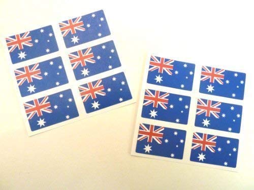 Mini Aufkleber Set, 33x20mm Rechteckig Selbstklebend Australien Etiketten Australische Flagge Aufkleber von Minilabel
