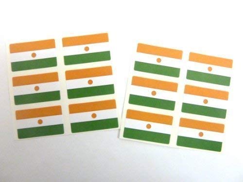 Mini Aufkleber Set, 33x20mm Rechteckiges, Selbstklebende Niger Etiketten, Niger Flagge Sticker von Minilabel