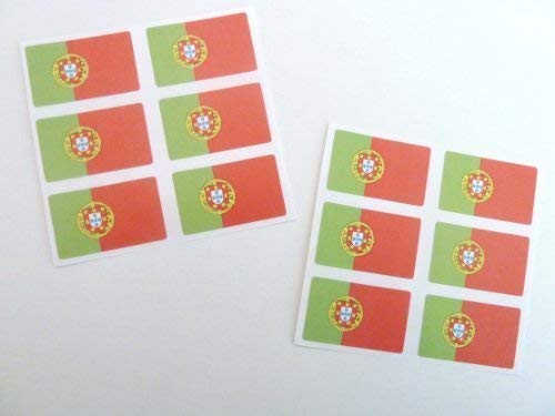 Mini Aufkleber Set, 33x20mm Rechteckiges, Selbstklebende Portugal Etiketten, Flagge Sticker von Minilabel