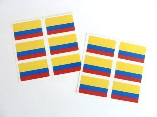 Mini Sticker Pack 33x20mm Rechteckig Selbstklebend Kolumbien Etiketten Kolumbien Flagge von Minilabel