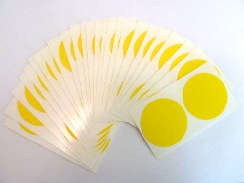Minilabel Klebeetiketten / Klebepunkte aus Kunststoff / Vinyl, rund, selbstklebend, 50 mm Durchmesser, Gelb, 40 Stück von Minilabel
