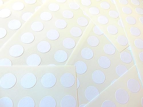 Minilabel Selbstklebende, runde Mehrzweck-Etiketten/Mehrzweck-Aufkleber, wasserfest, Farbe: weiß, 10 mm Durchmesser, Packung mit 216 Stück von Minilabel