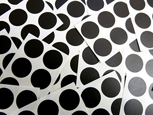 Minilabel farbige Aufkleber, rund, Selbstklebe-Punkteaufkleber, 25 mm (2,5 cm) - schwarze Kreise (Packung enthält 102 Stück) von Minilabel