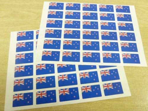 Pack of 60, 33x20mm, Neuseeland Selbstklebend Flagge Aufkleber, Neuseeland Selbstklebende Flagge Etikett von Minilabel