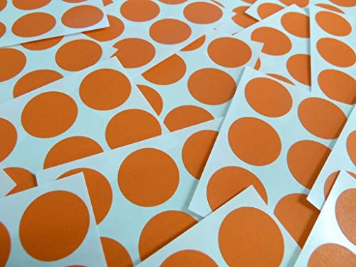 Runde, selbstklebende Klebepunkte, farbige Aufkleber, orangefarbene Kreise, 25 mm, 102 Stück. von Minilabel