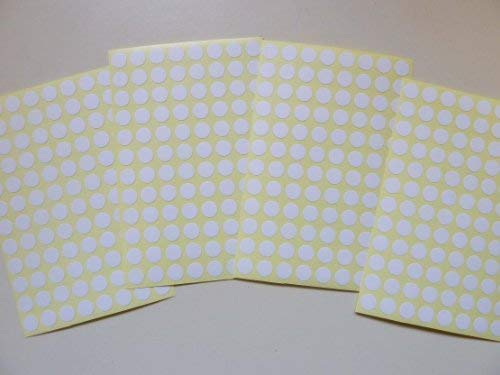 weißes Papier Aufkleber, 8mm Runde, 384 Etikett, selbstklebende Selbstklebeetiketten, Vorteilspack von Minilabel