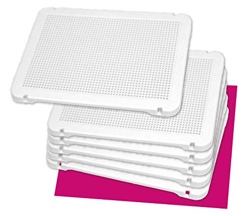 Miniland 6 weiße Steckplatten für Mosaikstecker, 30x21cm-31825 von Miniland