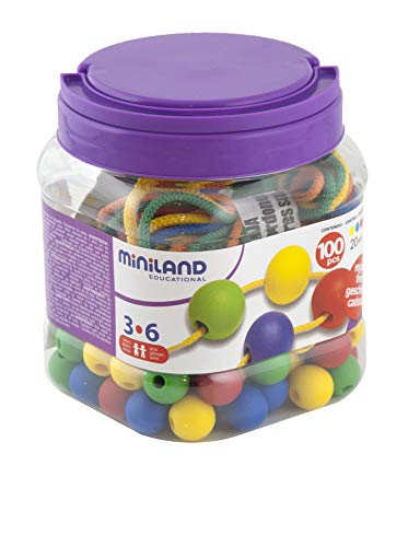 Fädelkugeln 20mm 100 Teile, bunt-31730 von Miniland