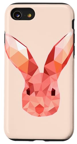 Niedliches rosa Häschen Kaninchen Ostern Tag geometrische abstrakte Kunst Hülle für iPhone SE (2020) / 7 / 8 von Minimalist Abstract Art Gifts Men Women