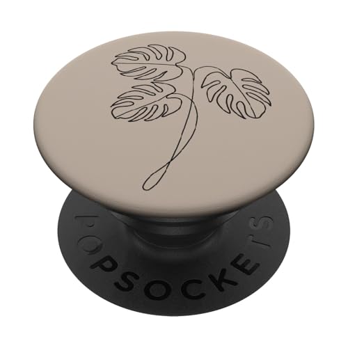 Monstera Leaf Tropical Plant Taupe PopSockets Klebender PopGrip Monstera Leaf Tropical Plant Taupe PopSockets Klebender PopGrip von Minimalist Boho Monstera Leaf Botanical Designs