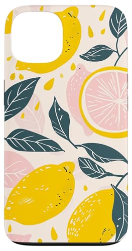 Minimalist Fruit Pattern Art (Lemon) Hülle für iPhone 13 Vintage Obst Dünne Hülle / Basic Case Polycarbonat, Thermoplastisches Polyurethan Gelb Vintage-Muster mit Obst-Design von Minimalist Fruit Pattern Art (Lemon)