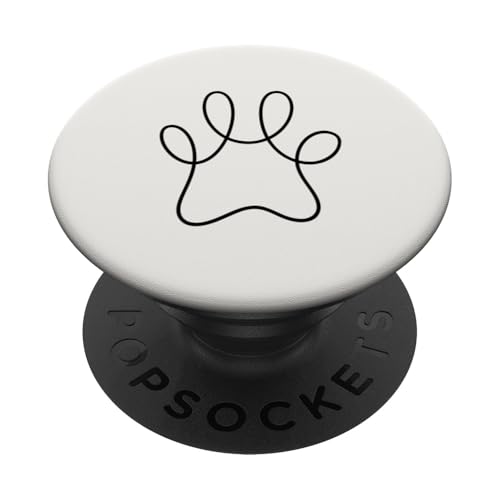 Cat Line Art Paw Kitten Minimalistisches Kunstwerk PopSockets Klebender PopGrip von Minimalistic Cat and Kitten Artwork