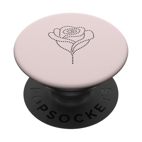 Chic Flower Line Art Minimalistische Floral Artwork Rose PopSockets Klebender PopGrip von Minimalistic Flower Artwork