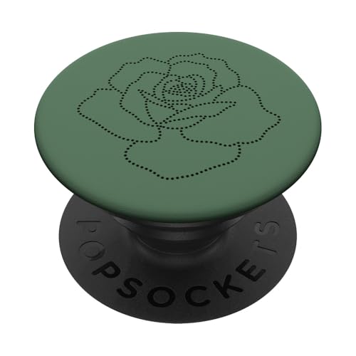 Chic Flower Line Art Minimalistische Floral Artwork Rose PopSockets Klebender PopGrip von Minimalistic Flower Artwork