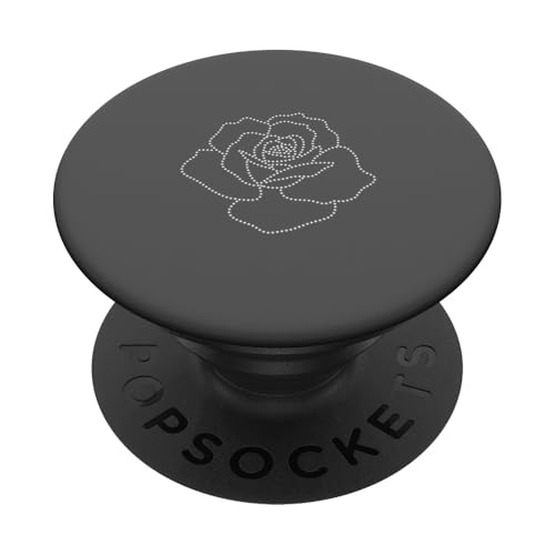 Chic Flower Line Art Minimalistische Floral Artwork Rose PopSockets Klebender PopGrip von Minimalistic Flower Artwork