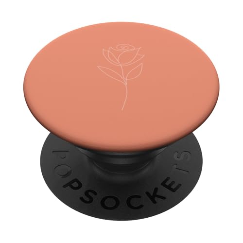 Chic Flower Line Art Minimalistische Floral Artwork Rose PopSockets Klebender PopGrip von Minimalistic Flower Artwork