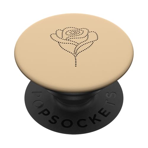 Chic Flower Line Art Minimalistische Floral Artwork Rose PopSockets Klebender PopGrip von Minimalistic Flower Artwork