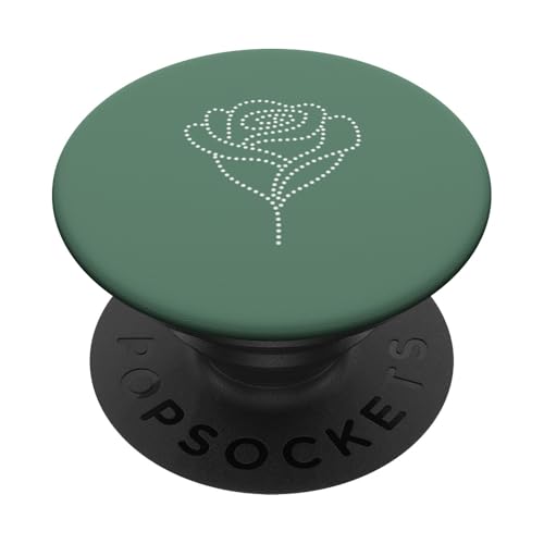 Chic Flower Line Art Minimalistische Floral Artwork Rose PopSockets Klebender PopGrip von Minimalistic Flower Artwork