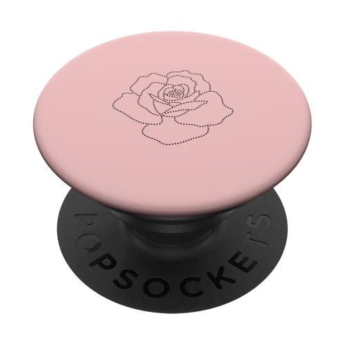 Chic Flower Line Art Minimalistische Floral Artwork Rose PopSockets Klebender PopGrip von Minimalistic Flower Artwork