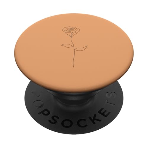 Niedliche Blumen-Linie, Kunst, elegante Blumenrose PopSockets Klebender PopGrip von Minimalistic Flower Artwork