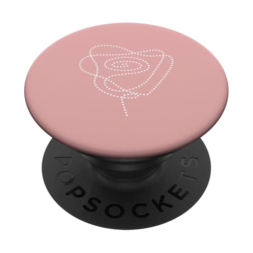 Niedliche Blumen-Linie, Kunst, elegante Blumenrose PopSockets Klebender PopGrip von Minimalistic Flower Artwork