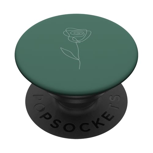 Niedliche Blumen-Linie, Kunst, elegante Blumenrose PopSockets Klebender PopGrip von Minimalistic Flower Artwork