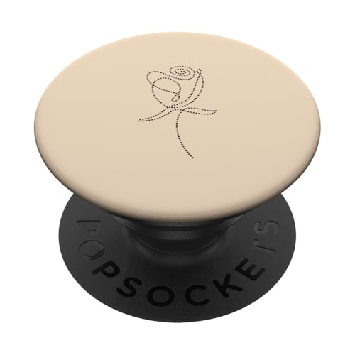 Niedliche Blumen-Linie, Kunst, elegante Blumenrose PopSockets Klebender PopGrip von Minimalistic Flower Artwork