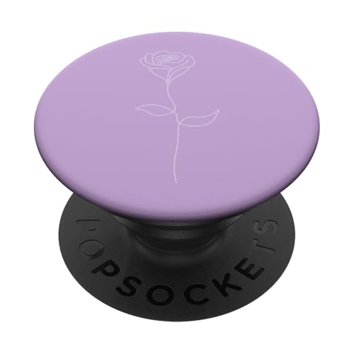Niedliche Blumen-Linie, Kunst, elegante Blumenrose PopSockets Klebender PopGrip von Minimalistic Flower Artwork