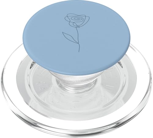 Niedliche Blumen-Linie, Kunst, elegante Blumenrose PopSockets PopGrip für MagSafe von Minimalistic Flower Artwork