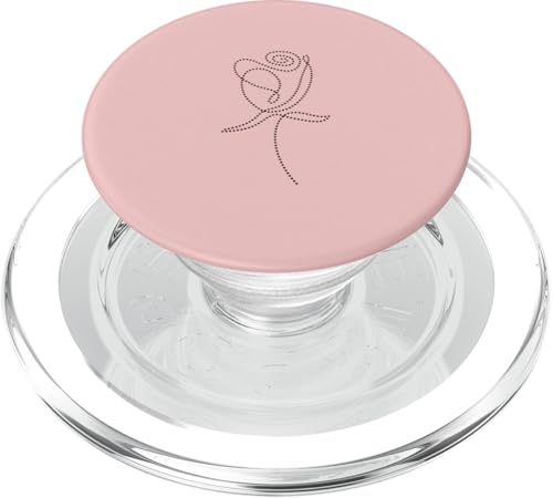 Niedliche Blumen-Linie, Kunst, elegante Blumenrose PopSockets PopGrip für MagSafe von Minimalistic Flower Artwork