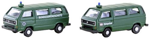 Minis by Lemke LC4353 N PKW Modell Volkswagen T3 2er Set Bus BGS + Bahnpolizei von Minis by Lemke