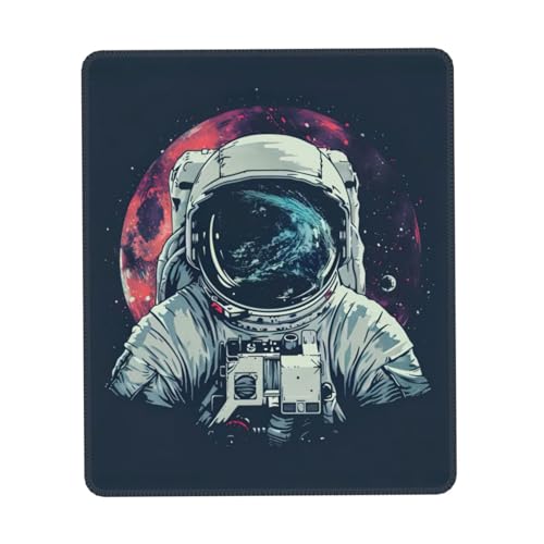 Minkate Quadratisches Mauspad mit Mond-Astronauten-Druck, Gummi-Mauspad mit für Gaming-Büro, Mauspad von Minkate
