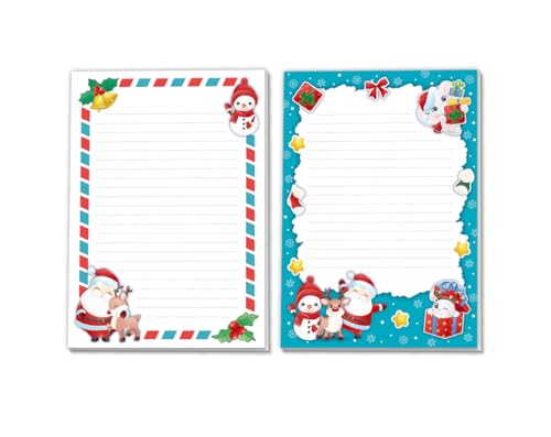 Minkocards Block, 2 verschiedene Blöcke/Variante 2, Klassisch, A5, 50 Blätter, Papier, Notizblock, Weihnachtsmotiv für Mädchen und Jungen von Minkocards