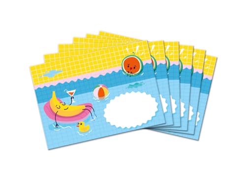 Umschläge Kinder Sommer-Motiv Banan für Mädchen Jungen Briefumschläge für Einladungskarten Gutscheine Geldgeschenke DIN C6 (15 Umschläge/selbstklebend mit Abziehstreifen) von Minkocards