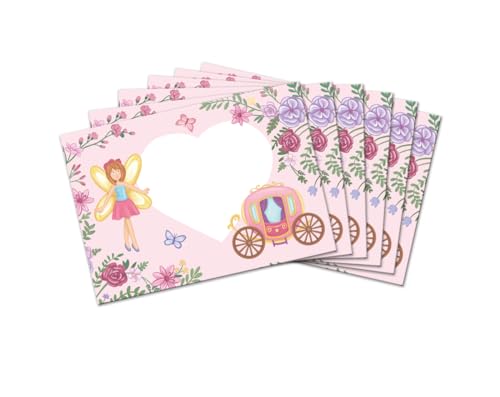 Umschläge mit Kindermotiv Feen Prinzessin für Mädchen Briefumschläge für Einladungskarten Gutscheine Geldgeschenke DIN C6 (15 Umschläge/selbstklebend mit Abziehstreifen) von Minkocards