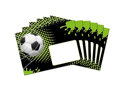 Umschläge mit Kindermotiv Fussball Fußball für Jungen Jungs Briefumschläge für Einladungskarten Gutscheine Geldgeschenke DIN C6 (15 Umschläge/selbstklebend mit Abziehstreifen) von Minkocards