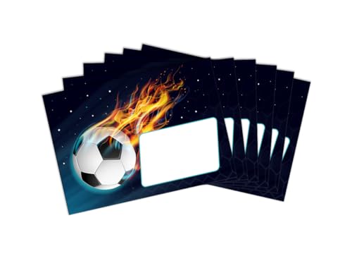 Umschläge mit Kindermotiv Fußball Fussball für Jungs Jungen Briefumschläge für Einladungskarten Gutscheine Geldgeschenke DIN C6 (15 Umschläge/selbstklebend mit Abziehstreifen) von Minkocards