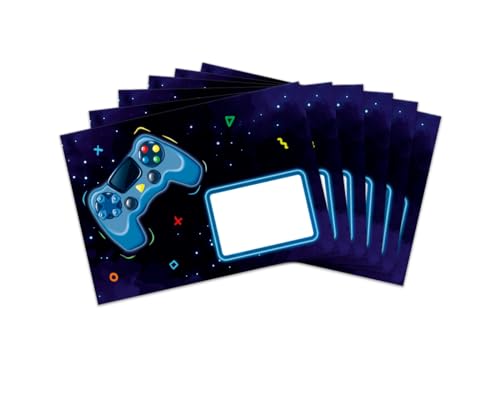 Umschläge mit Kindermotiv Game für Jungs Jungen Briefumschläge für Einladungskarten Gutscheine Geldgeschenke DIN C6 (15 Umschläge/selbstklebend mit Abziehstreifen) von Minkocards