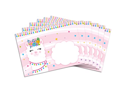 Umschläge mit Kindermotiv Lama für Mädchen Briefumschläge für Einladungskarten Gutscheine Geldgeschenke DIN C6 (15 Umschläge/selbstklebend mit Abziehstreifen) von Minkocards