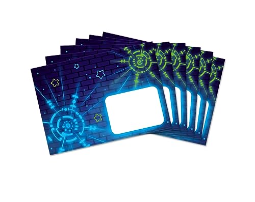Umschläge mit Kindermotiv Lasertag für Jungen Jungs Mädchen Briefumschläge für Einladungskarten Gutscheine Geldgeschenke DIN C6 (15 Umschläge/selbstklebend mit Abziehstreifen) von Minkocards