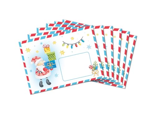 Weihnachten Umschläge Briefumschläge mit Kindermotiv Weihnachtsmann Weihnachtsmotiv für Einladungskarten Gutscheine Geldgeschenke einpacken DIN C6 (12 Umschläge/selbstklebend mit Abziehstreifen) von Minkocards