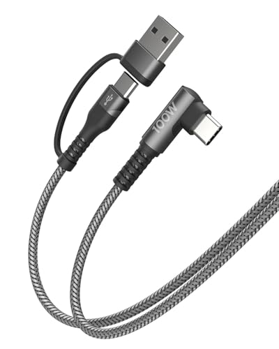 Minlu USB C auf USB C Kabel, 100W USB C Ladekabel [1.8m/5A] Winkel USB zu USB C Kabel Nylon USB C Schnellladekabel für Phone15/Pro/Max/Plus,Samsung S22 S21 S20 S10 S24 S23,Note20/10,M31 M30s(1 Stück) von Minlu