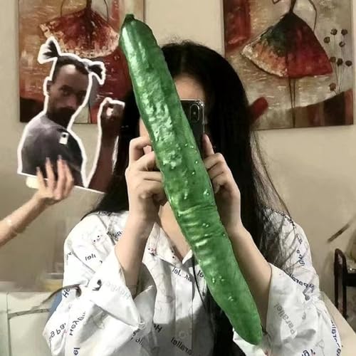 MintBear 3D Lustige hässliche Gurke Handyhülle Kompatibel mit iPhone 15 Pro, TPU Klar Stoßfest Baumwolle Gurkenform Handyhülle Grün Gurke Gemüse Obst Spoof Geschenkideen von MintBear