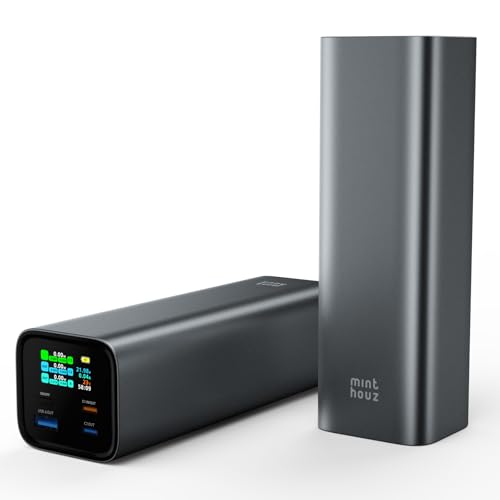 Minthouz Power Bank 27000mAh mit intelligenter digitaler Anzeige, PD3.1 140W Desktop-Powerbank, DREI-Port Schnellladegerät mit Dual USB-C/USB-A für iPhone 16/15/14, MacBook, AirPods, iPad usw Minthouz Power Bank 27000mAh mit intelligenter digitaler Anzeige, PD3.1 140W Desktop-Powerbank, DREI-Port Schnellladegerät mit Dual USB-C/USB-A für iPhone 16/15/14, MacBook, AirPods, iPad usw von Minthouz