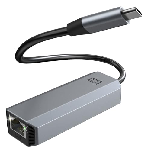 Minthouz USB LAN Adapter,5G Wired Network,Aluminium RJ45 USB C auf Netzwerkadapter für Dell/HP/Mac,Thunderbolt 4/3 LAN Ethernet Stecker mit 10G Spec für Windows, MAC, Linux Minthouz USB LAN Adapter,5G Wired Network,Aluminium RJ45 USB C auf Netzwerkadapter für Dell/HP/Mac,Thunderbolt 4/3 LAN Ethernet Stecker mit 10G Spec für Windows, MAC, Linux von Minthouz