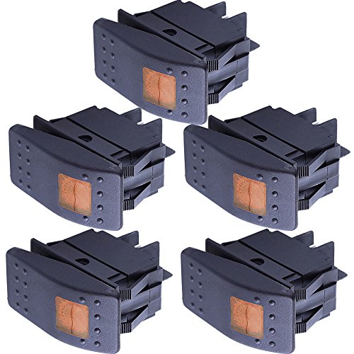 Mintice™ 5 X KFZ Auto Kippschalter Druckschalter Schalter Wippschalter Wasserdicht 12V 20A Gelb LED Licht Lampe 4Pin AN/AUS von Mintice