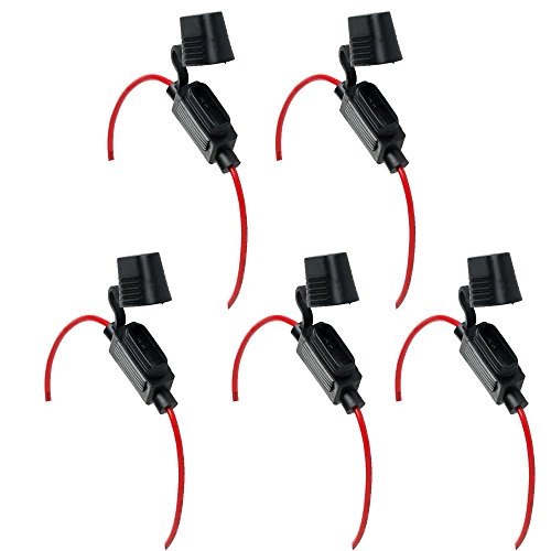 Mintice 5 Stück KFZ Auto Mini Sicherungshalter Gehäuse vergossen Flachsicherungen 12V 24V 30A Wasserdichte von Mintice